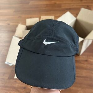 Nike Black Sports Cap with White Swoosh